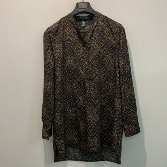 Lauren Ralph Lauren Brown Long Sleeve Tunic Size XL - Picture 3 of 13